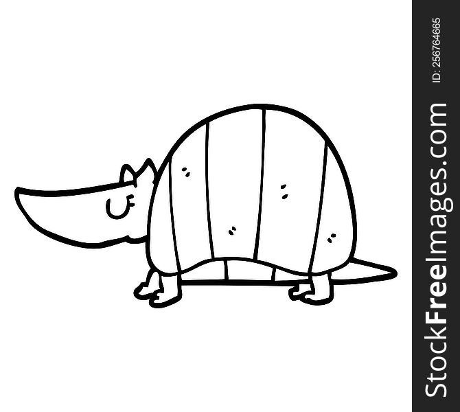 line drawing cartoon armadillo