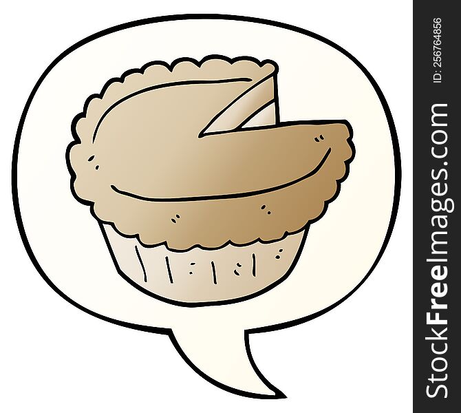 Cartoon Pie And Speech Bubble In Smooth Gradient Style