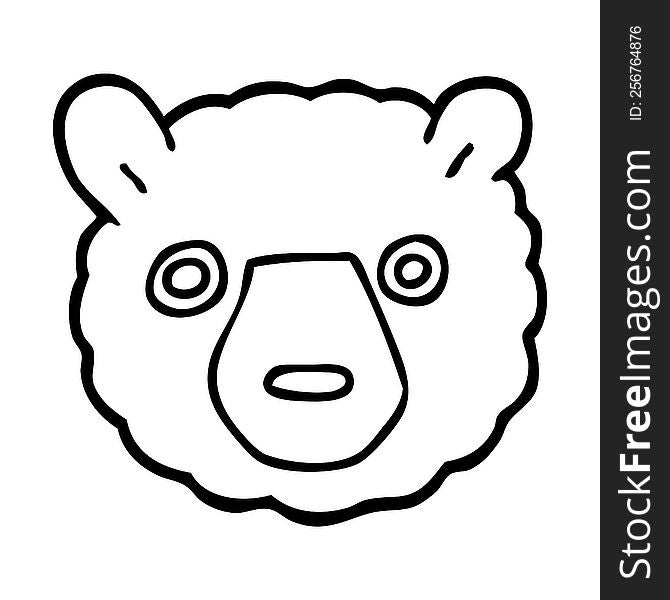 line drawing cartoon bear face