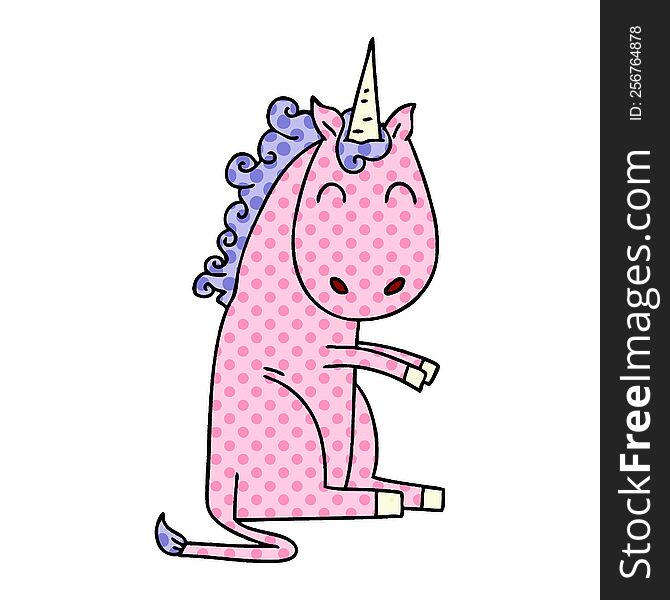 comic book style quirky cartoon unicorn. comic book style quirky cartoon unicorn