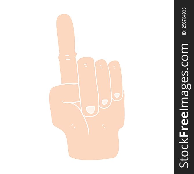 flat color illustration of pointing hand. flat color illustration of pointing hand