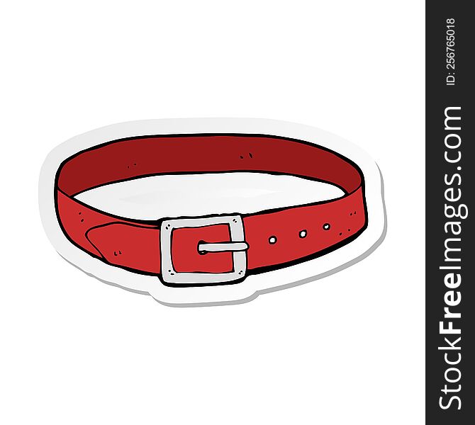 Sticker Of A Cartoon Leather Belt