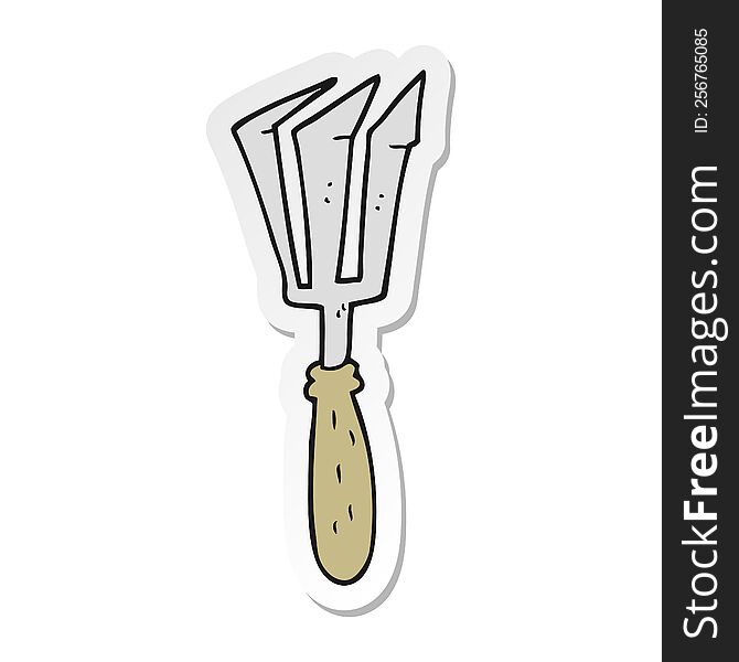 Sticker Of A Cartoon Gardening Tool