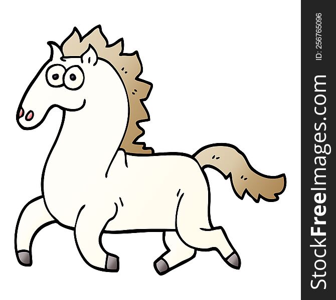 cartoon doodle running horse