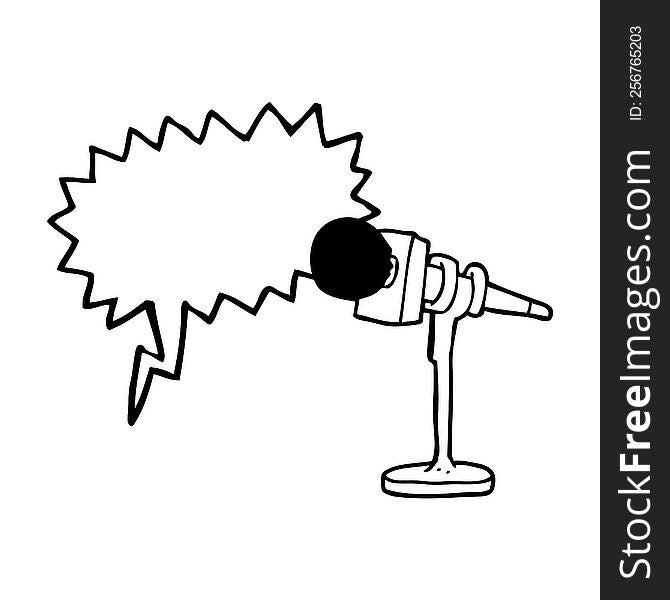 Speech Bubble Cartoon Microphone