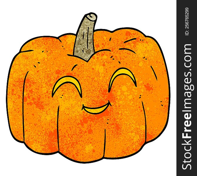 freehand textured cartoon halloween pumpkin
