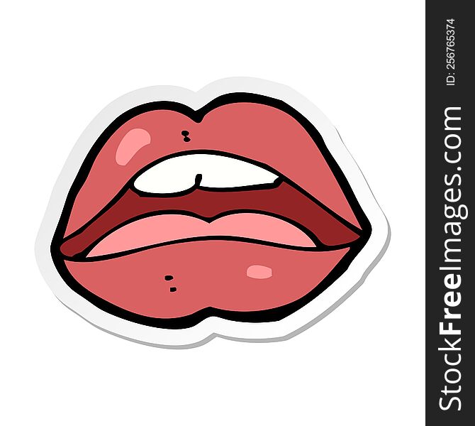 sticker of a open mouth cartoon symbol
