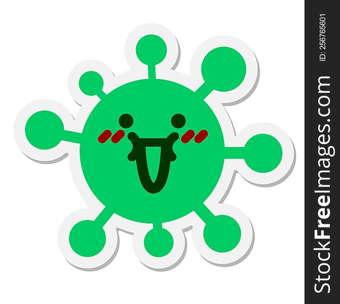 cute cheeky virus sticker