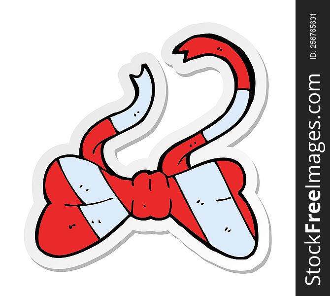 sticker of a cartoon bow tie
