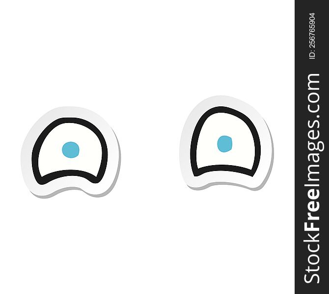 Sticker Of A Simple Cartoon Eyes