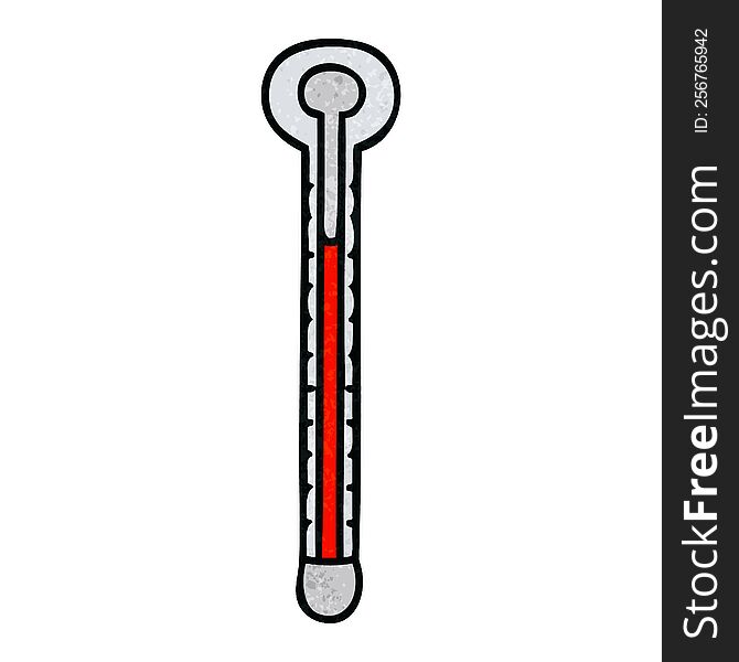 quirky hand drawn cartoon thermometer