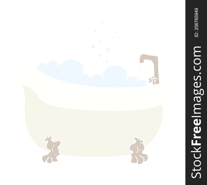 flat color illustration of bath full of water. flat color illustration of bath full of water