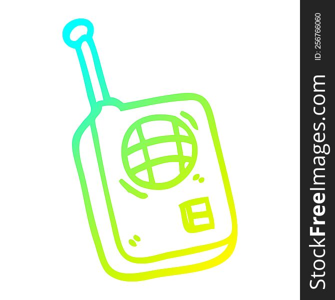 cold gradient line drawing cartoon walkie talkie
