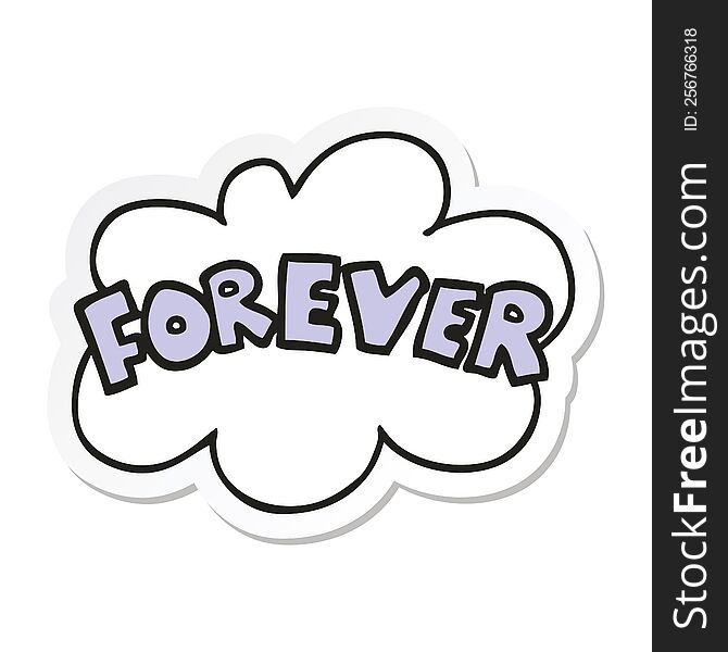 sticker of a cartoon word Forever