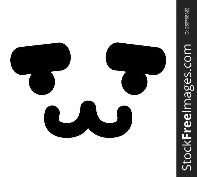 cute animal with eyebrows face icon