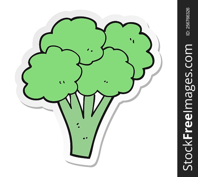 Sticker Of A Cartoon Broccoli