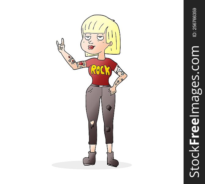 Cartoon Rock Girl