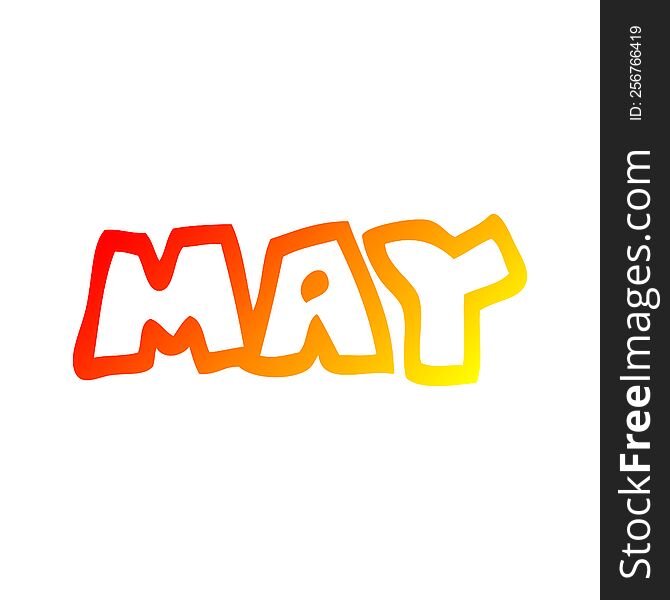 warm gradient line drawing of a cartoon month of may