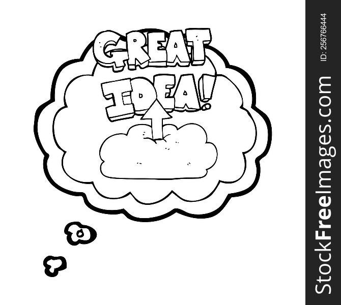 freehand drawn thought bubble cartoon upload to the cloud