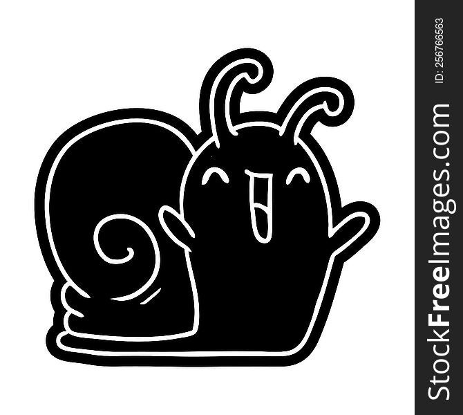 cartoon icon kawaii happy cute snail