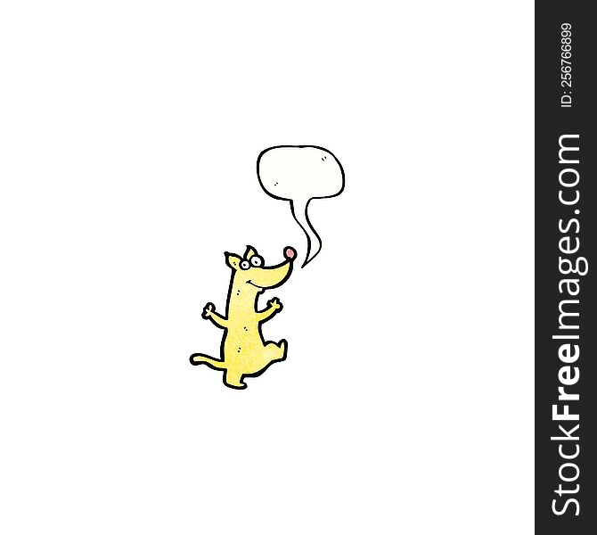 cartoon dog with speech bubble