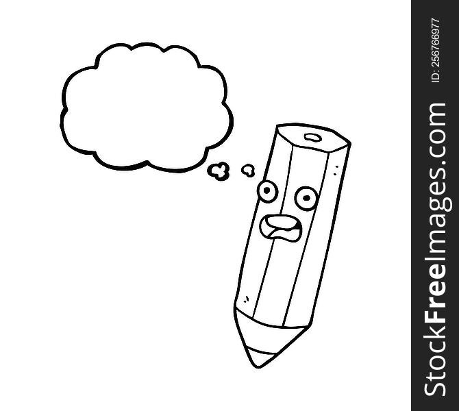 Happy Thought Bubble Cartoon Pencil