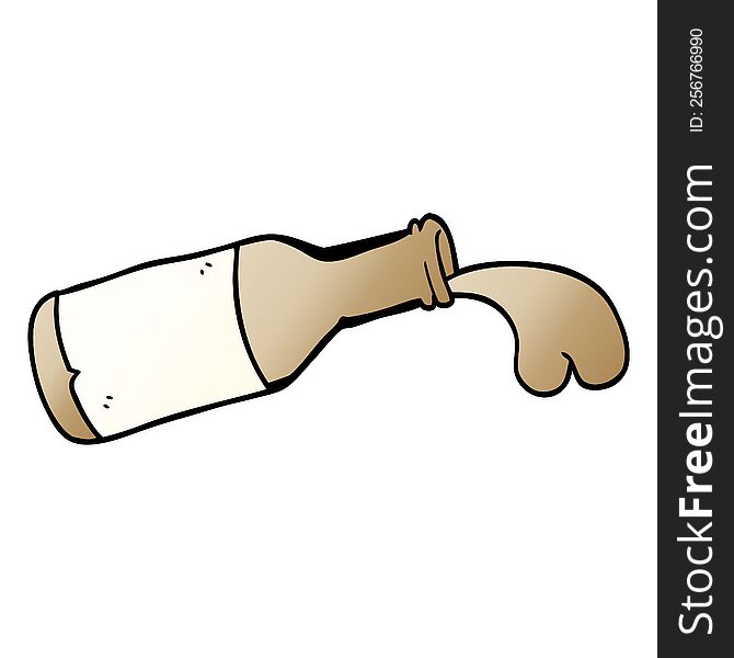 cartoon doodle bottle of chocolate milk