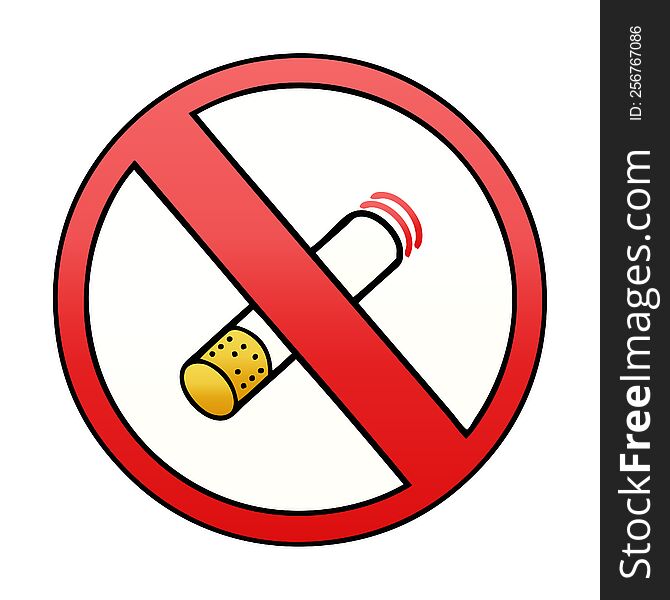 Gradient Shaded Cartoon No Smoking Allowed Sign