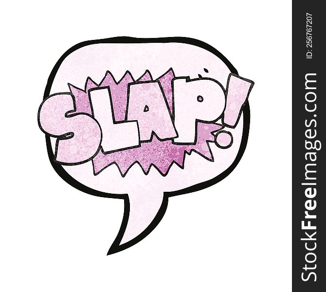Speech Bubble Textured Cartoon Slap Symbol