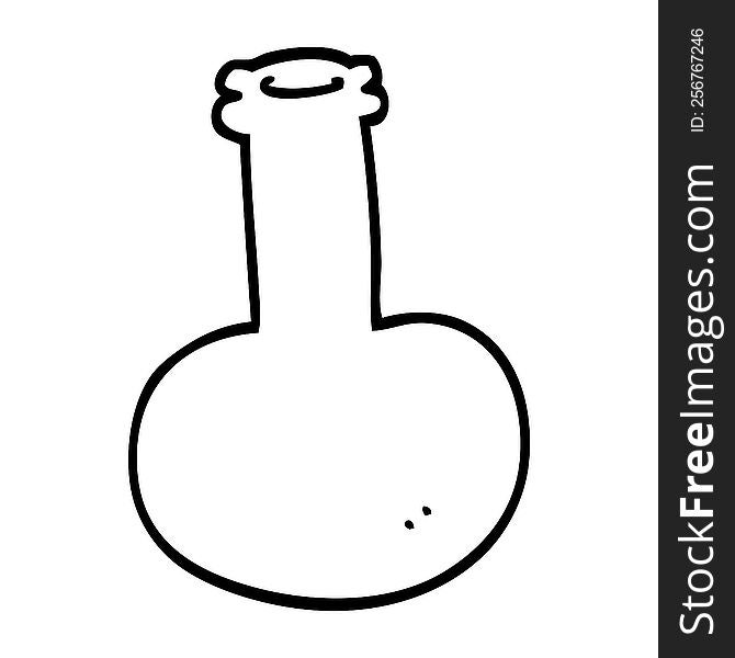 Line Drawing Cartoon Of A Glass Bottle