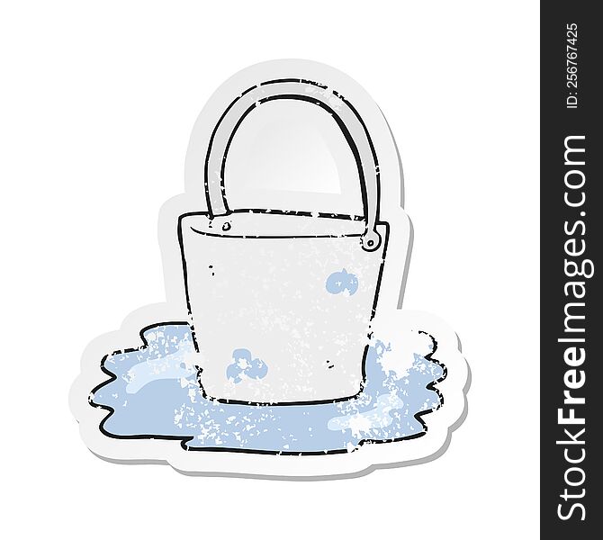 retro distressed sticker of a cartoon water bucket