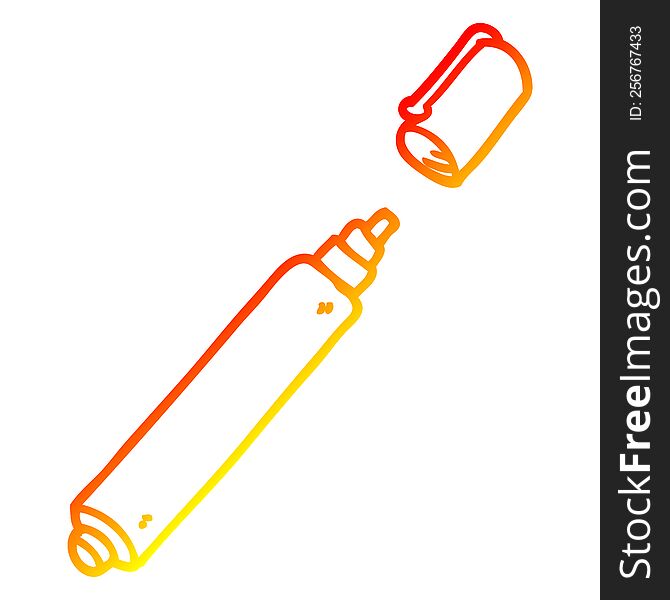 warm gradient line drawing of a cartoon office pen