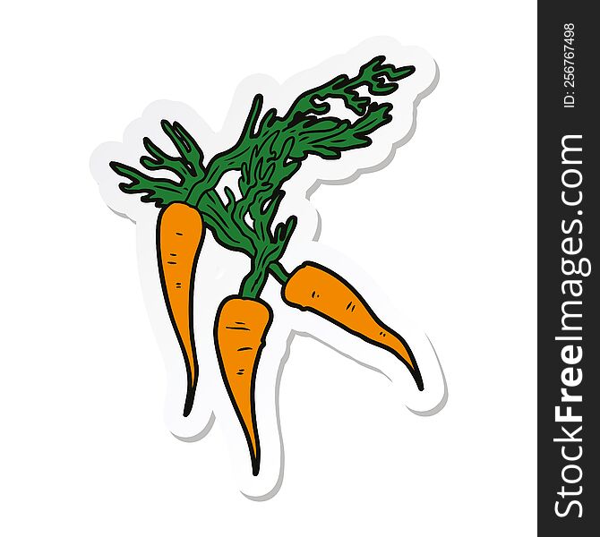 Sticker Of A Cartoon Carrots