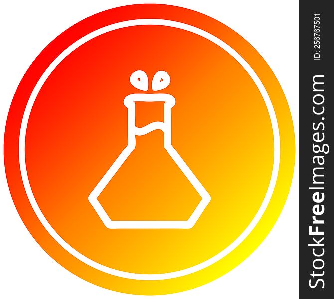science experiment circular icon with warm gradient finish. science experiment circular icon with warm gradient finish