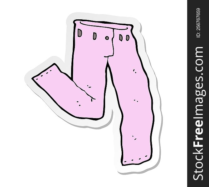 sticker of a cartoon pair of pink pants