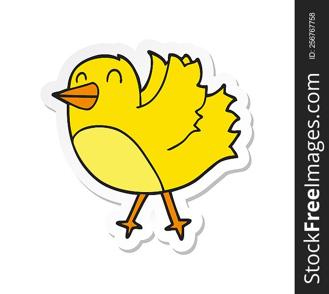 sticker of a cartoon bird