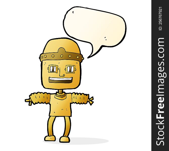 Cartoon Robot With Speech Bubble