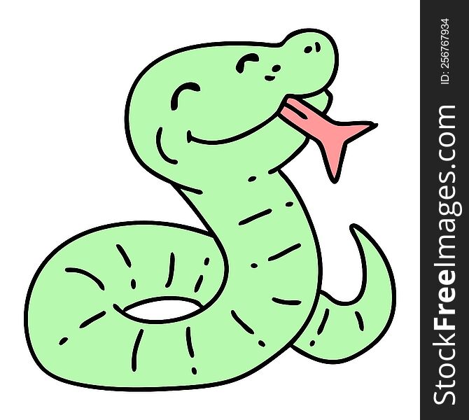 cartoon of a happy snake. cartoon of a happy snake