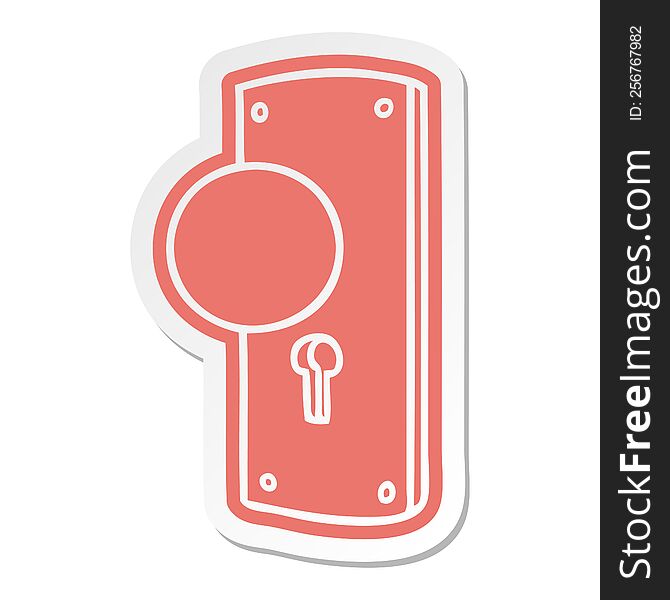 cartoon sticker of a door handle