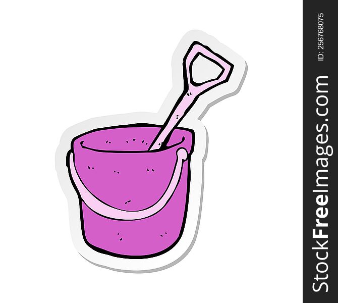 sticker of a cartoon bucket and spade