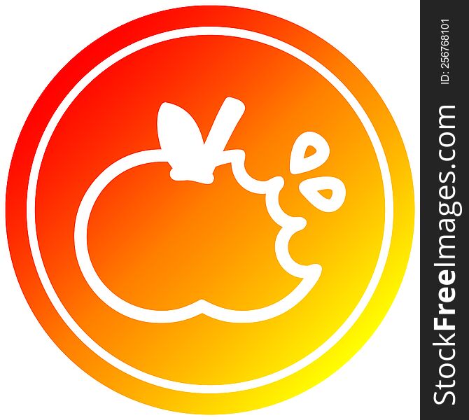 Bitten Apple Circular In Hot Gradient Spectrum