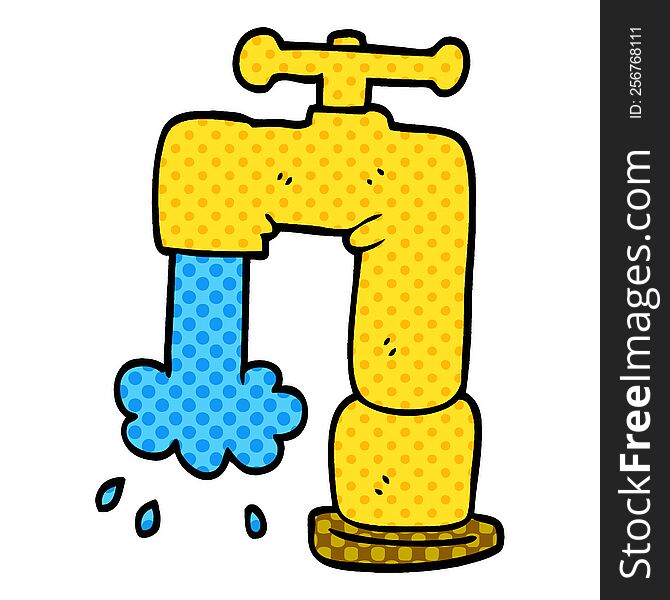 cartoon doodle pouring faucet