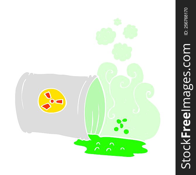 flat color illustration of a cartoon nuclear waste
