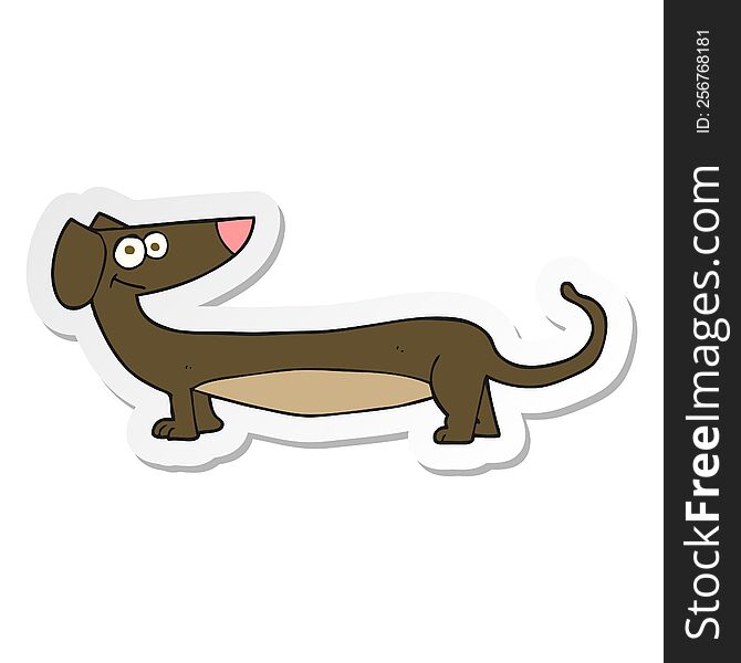 sticker of a cartoon dachshund