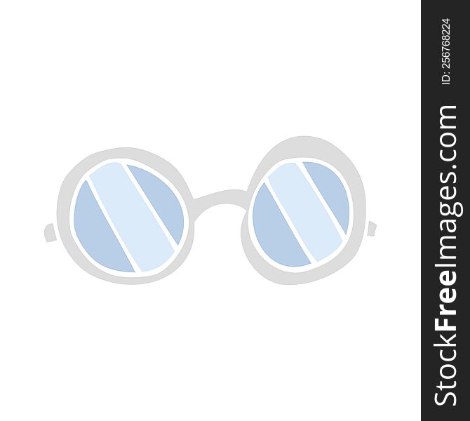 Flat Color Illustration Of A Cartoon Glasses