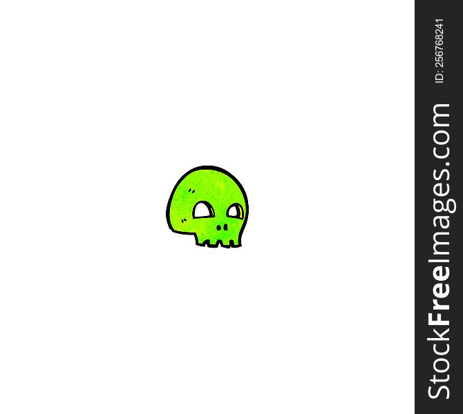 Glowing Green Skull Cartoon