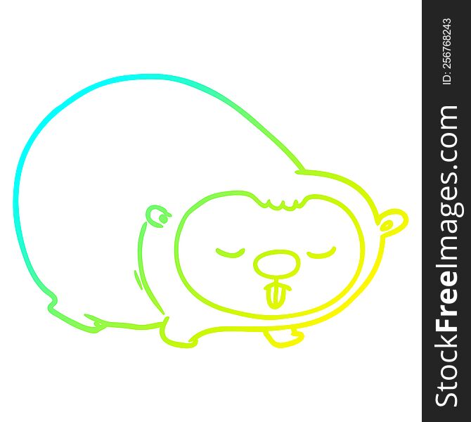 Cold Gradient Line Drawing Cartoon Wombat