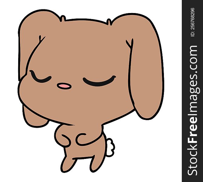 freehand drawn cartoon of cute kawaii bunny