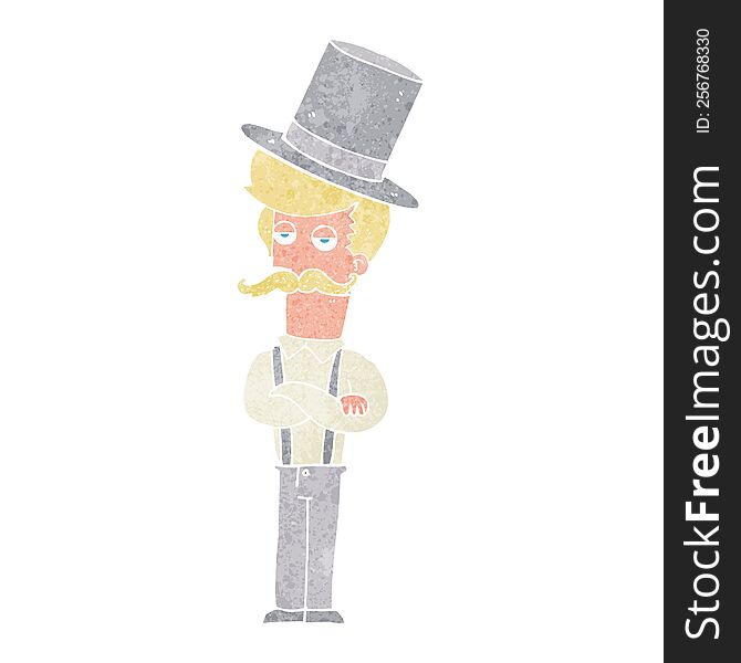 Cartoon Man Wearing Top Hat