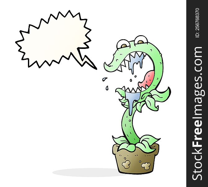 Speech Bubble Cartoon Carnivorous Plant